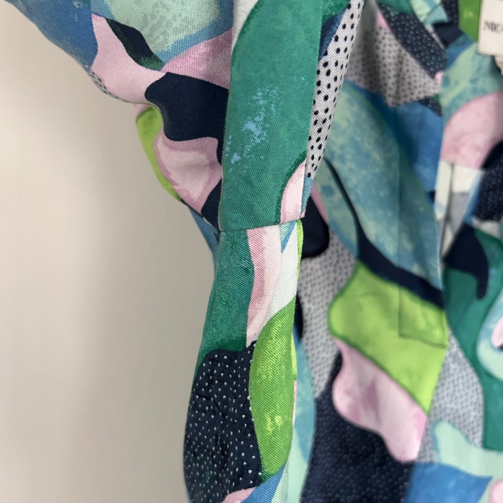 NIC+ZOE Colorful Abstract Popover Statement Blouse Breathable Artsy Office Top M - Picture 6 of 14